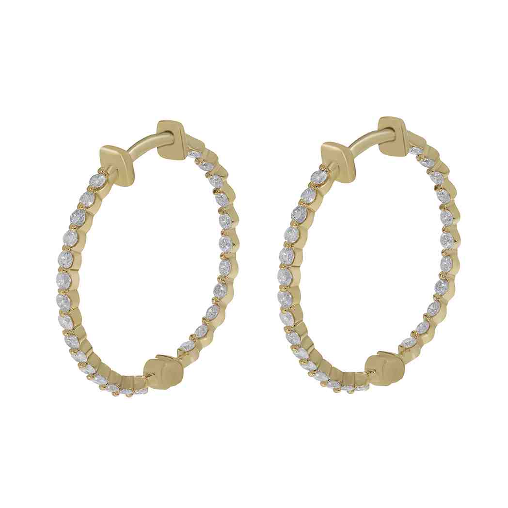 Huggie Hoop Inside Outside Diamond Earrings ER21173A